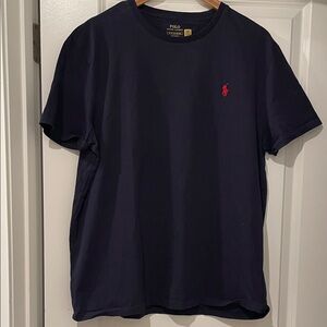 Polo by Ralph Lauren navy Blue Tee with Red Logo men xl